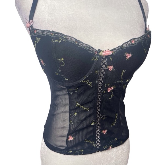 90s Rampage Embroidered Corset Bustier Top - Picture 2 of 9